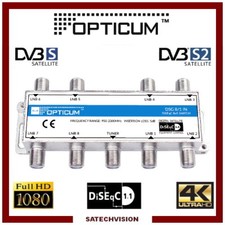 Commutateur DiSEqC 8/1 Opticum, 8 Entrées Satellites 1 Sortie Récepteur HD 3D 4K