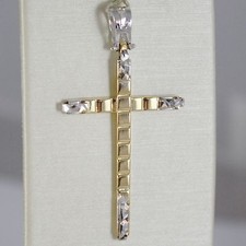 Pendentif Croix or Jaune Blanc