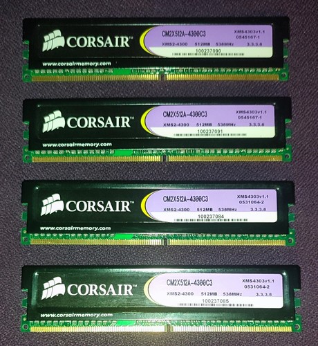Ram ddr2 corsair xms2 512mb - 512mb, x4