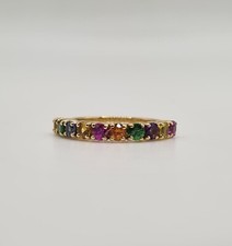 Bague or jaune 18 carats sertie de saphir multi-couleur