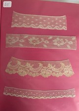DENTELLE ANCIENNE DE BRUGES SUR CARTON 21 CM SU 27cm sur 29 cm  N° 25