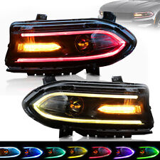 VLAND Phares Avant pour Dodge-Charger 2015-2020 Avec RGB DRL