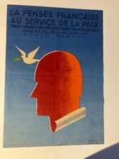 Paul Colin -Affiche originale .La pensée française au service de la paix - 1946
