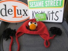 ELMO HAT knit Toddlers COTTON 1 2 3 year red ski cap 18-36 months Sesame Street