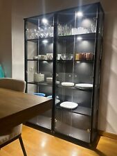 buffet vaisselier / vitrine noir moderne avec système d'éclairage LED 