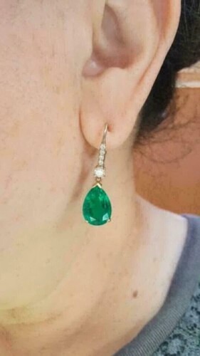 4ct poire coupe - simulé, vert