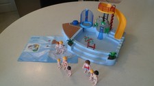 PLAYMOBIL lot piscine avec toboggan et baigneurs avec notice 4858