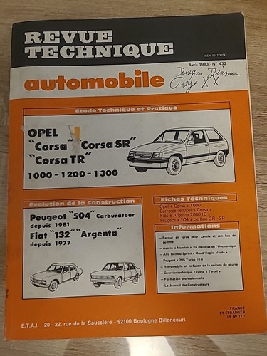 Revue technique auto - revue, opel