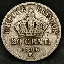 20 CENTIMES 1866 BB STRASBOURG