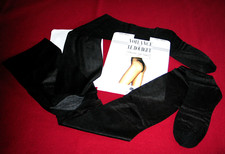 COLLANT LE BOURGET SLIP TANGA T 2 NOIR NYLON LYCRA LINGERIE DENTELLE FESSES SEXY