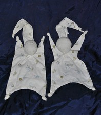 ?Lot 2 Doudou Plat Lutin Poupée Blanc CADET ROUSSELLE Motif Nounours Etat NEUF