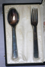 CHRISTOFLE coffret couverts enfants métal argenté poinçon Baby Cutlery Silver