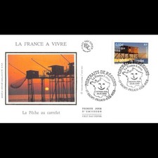 FDC soie - La pêche au carrelet - 24/5/2003 St Palais sur Mer
