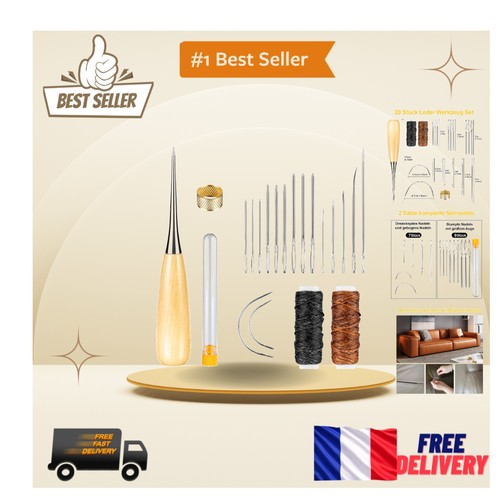 Kit couture cuir pièces de - 20,
