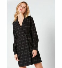 VESTE ROBE Sud Express modèle RORIENT Noir carreaux Blanc NEUF Taille 34 XS 