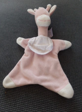 T5G / doudou plat girafe rose à broder DMC