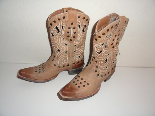 Women beige cowboy boots - boots, by