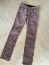ZADIG & VOLTAIRE: SUPERBE PANTALON VELOURS XS COULEUR LILAS, POCHES CUIR