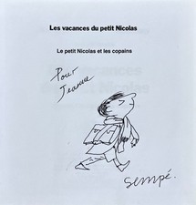 Très belle Dédicace Sempé Les Vacances du Petit Nicolas 1994.