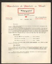 SAINT-ETIENNE (42) VETEMENT en VINYLE "MAPROVI" en 1957