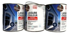 Lot Lasure Haute Protection " Bleu Océan " 3 X 2,5 L