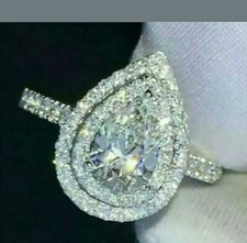 Bague de mariage double halo