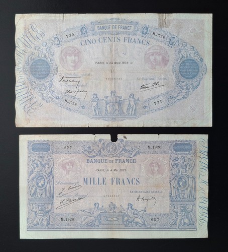 Lot vieux billets français - vieux,