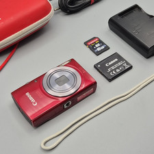 Canon IXUS 160 20,0MP Digital Compact Camera Red 8x Zoom, Charger, 16GB SD, Case