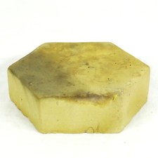 Ancien Bloc de Cire à Cacheter Jaune Hexagonal NOS