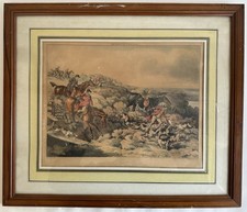 Ancienne gravure aquarellé