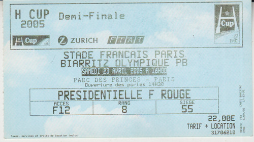 Billet match rugby stade - billet,