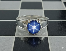 Bague saphir étoile, bague en