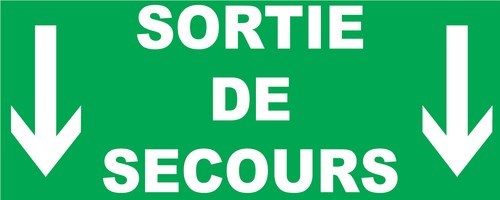 Panneau sortie secours - sortie,