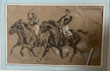 2 dessins " course de chevaux"