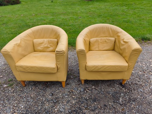 Paire fauteuils simili cuir - paire,