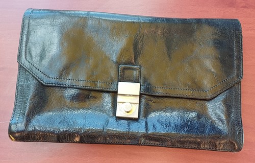 Belle pochette cuir noir - pochette, en