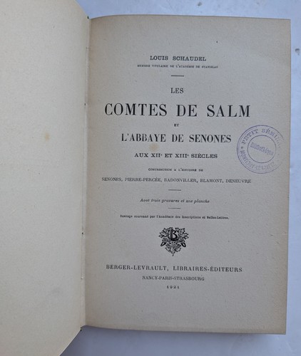 Les comtes salm l abbaye - de,