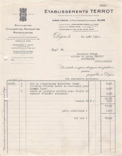 Dijon fabricant terrot 1930 - dijon,