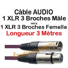 1 Câble XLR 3 Broches Mâle