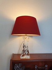 Vintage lampe en cristal Baccarat Design Abat-jour bordeaux 1970's H:25cm