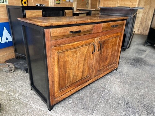 Buffet noyer mètal 1900 - noyer, et