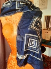 Foulard écharpe  soie bleu