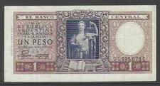Argentine 1952 billet d'occasion 1 Peso pick 260 b Very Fine
