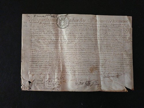 1717 parchemin concernant une - parchemin,