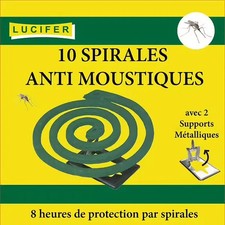 Spirales Anti-Moustiques – 10 Spirales + Support Métallique