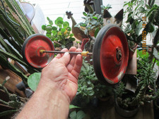 Ancienne Paire de Roulette Métal de Poussette Landau de Poupée Cheval à Bascule