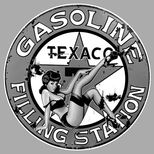 Sticker pinup texaco gasoline - pinup,