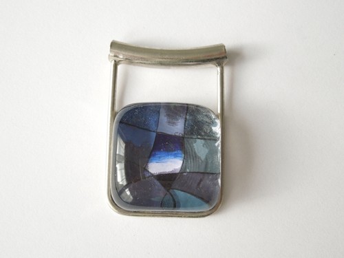 Verre pendentif bleu moderne - verre,