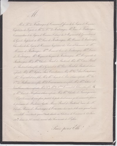 1864 faire part - faire-part, décès