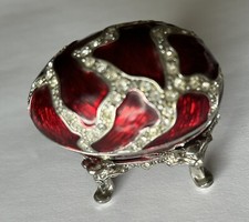 Ancienne petite boîte forme oeuf sur support Atlas Editions Fabergé